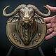 Африканский буйвол скульптура голова животного, декор, арт. Скульптуры. VoronFab Мастерская скульптуры. Интернет-магазин Ярмарка Мастеров.  Фото №2