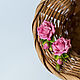 Pendientes con vetochkami de la rosa de la rosa. Earrings. KG_flowers. Интернет-магазин Ярмарка Мастеров.  Фото №2