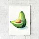 Watercolor Avocado. Pictures. natabold. Online shopping on My Livemaster.  Фото №2