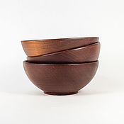 Посуда handmade. Livemaster - original item Set of wooden deep plates made of Siberian Cedar 185 mm. TN69. Handmade.