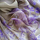 Order Silk scarf for women Lavender Beige with flowers Delicate silk 100%. Silk Batik Watercolor ..VikoBatik... Livemaster. . Scarves Фото №3