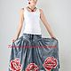 Luxurious denim skirt "Poppies and daisies". Skirts. Exclusive clothes Dneproart (dneproart). My Livemaster. Фото №6