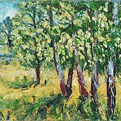 Картины и панно handmade. Livemaster - original item Oil painting of Birch trees summer Painting Russian nature in the interior. Handmade.