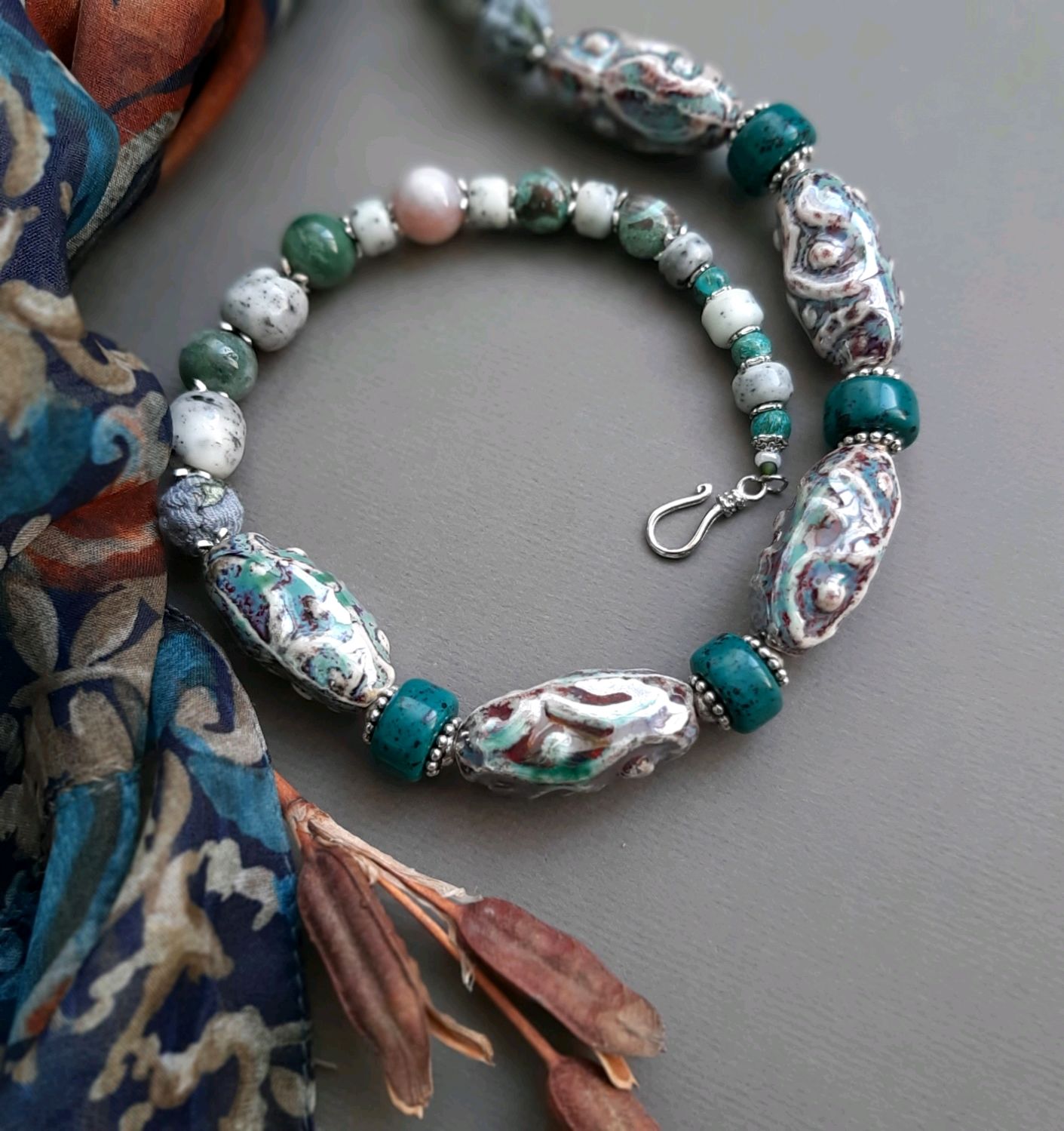 Бусы Восточные керамические купить в интернет-магазине Ярмарка Мастеров ...