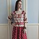 Dress red linen long Dove. Dresses. Kupava - ethno/boho. Online shopping on My Livemaster.  Фото №2