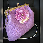 Сумки и аксессуары handmade. Livemaster - original item Bag with clasp: Felted lilac bag.. Handmade.