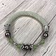 Bracelet braided: Elastic band bracelet 'Gentle mint'. Braided bracelet. Kairos. Online shopping on My Livemaster.  Фото №2