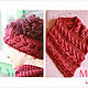 Knitted set of Bordeaux, knitted scarf - snod. Knitted armband, Headwear Sets, Minsk,  Фото №1