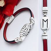 Украшения handmade. Livemaster - original item Bracelet with the rune Evaz silver on a leather strap. Handmade.