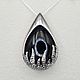 Silver pendant with black onyx 22h15 mm, Pendants, Moscow,  Фото №1