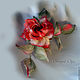 MK rose-Aurora brooch. Details for dolls and toys. Silk flowers of Olga Dovgal (Odovgal). My Livemaster. Фото №5