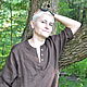 Льняное платье-рубашка.Кофейное со стойкой. Платья. Maya Moliq. Интернет-магазин Ярмарка Мастеров.  Фото №2