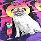 Полотенце вафельное банное или пляжное Мопс. Полотенца. Мастерская Екатерина Вязаный Уют. Ярмарка Мастеров.  Фото №4