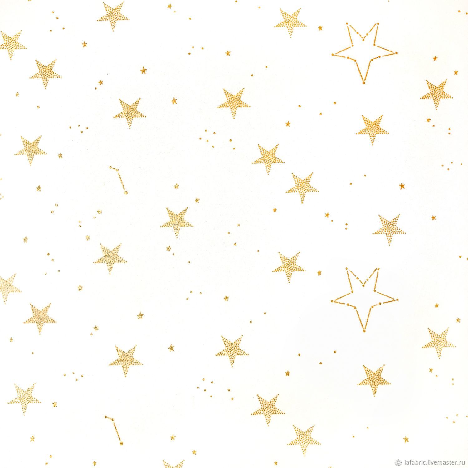 Ткань с золотыми звездочками