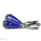 Украшения handmade. Livemaster - original item Cobalt Blue Lampwork Drop Earrings. Handmade.