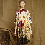 Одежда handmade. Livemaster - original item Dress from staple the yellow flowers summer floral bright free. Handmade.