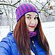 Теплый вязаный комплект шапка и снуд  Модная классика гусиная лапка. Комплекты головных уборов. Мария Медведева (marius-knit). Ярмарка Мастеров.  Фото №5