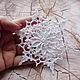 Snowflake 12 cm voluminous white knitted (1B). Interior elements. BarminaStudio (barmar). Online shopping on My Livemaster.  Фото №2