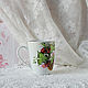 Mug with painted 'strawberry basket'. Mugs and cups. painting and decoupage from Marina (sovaj). My Livemaster. Фото №4