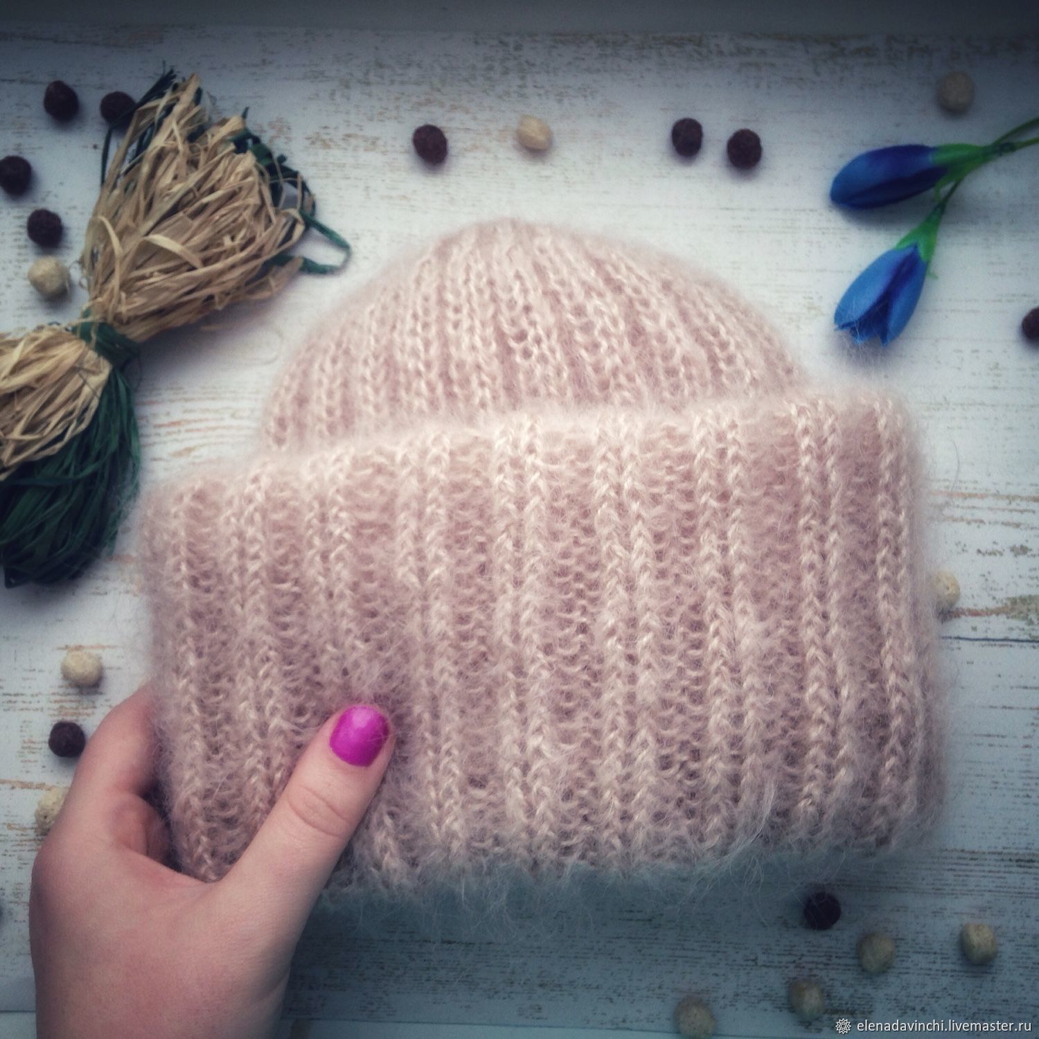 Knitted hat for women 'Naturel', Caps, Moscow,  Фото №1