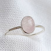 Silver earrings and ring with Peruvian pink opal
