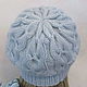 Knitted set - cap and shoulder strap, Blue sky. Headwear Sets. Cozy corner (nadejdamoshkina). My Livemaster. Фото №5