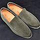 Men's loafers made of genuine suede, gray color!. Loafers. SHOES&BAGS. My Livemaster. Фото №4
