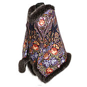 Одежда handmade. Livemaster - original item Poncho from a scarf Pavlovoposadskaja 