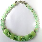 Украшения handmade. Livemaster - original item Onyx necklace Jade necklace Jewelry with onyx Green Necklace Hand made. Handmade.
