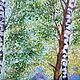 Oil painting landscape birch trees bathed in morning light. Pictures. vettochka. My Livemaster. Фото №6