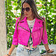 Order Pink Python Leather Jacket Barbie Pink Rubber. exotiqpython. Livemaster. . Outerwear Jackets Фото №3