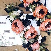 Свадебный салон ручной работы. Ярмарка Мастеров - ручная работа Большие веночки и ободочки из крупных пионов, серия "Персик". Handmade.