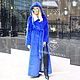 Шуба из искусственного меха под норку ElectricBlue,инкрустация ЭКОМЕХ. Шубы. RomanovaFurs. Ярмарка Мастеров.  Фото №4