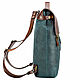 Leather backpack 'Shkolnik' (emerald crazy). Backpacks. Russian leather Guild. Online shopping on My Livemaster.  Фото №2