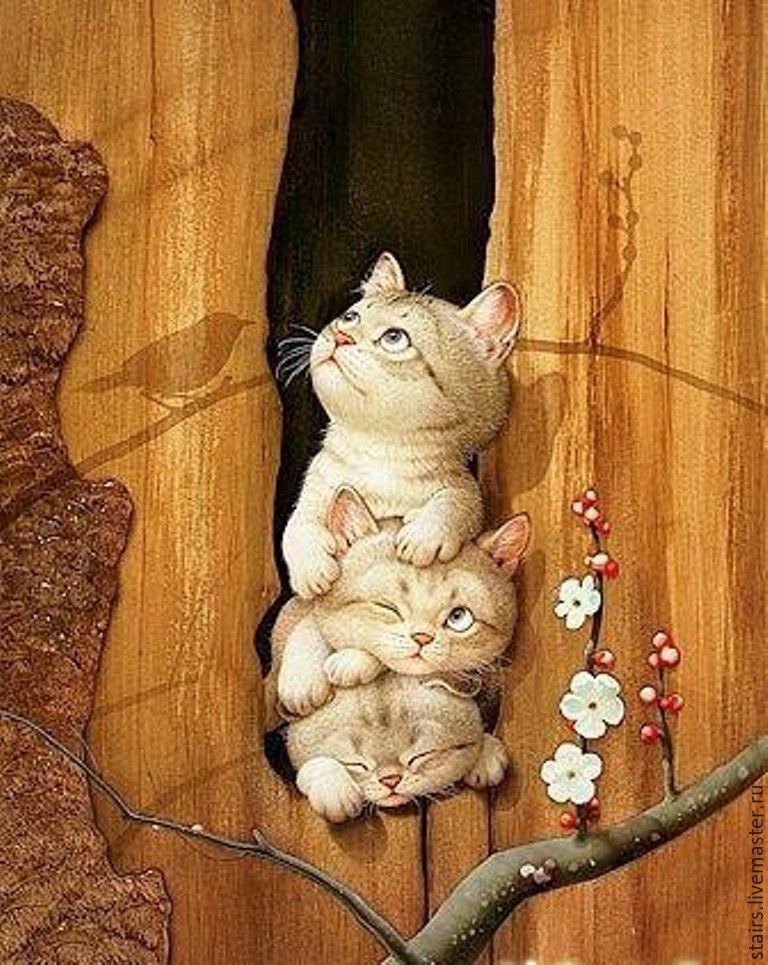 Нарисованные картинки с кошками смешные и прикольные