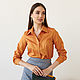 Блузка из хлопка желтая Манго блузка в офис оранжевая прямая деловая, Блузки, Новосибирск,  Фото №1
