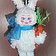 Новогодняя игрушка Зайчик. Елочные игрушки. Домовой Уют. Ярмарка Мастеров.  Фото №5