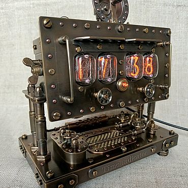 Для дома и интерьера ручной работы. Ярмарка Мастеров - ручная работа Часы ламповые настольные "Индикатор времени".. Handmade.