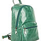 Leather backpack Violetta (green). Backpacks. Russian leather Guild. My Livemaster. Фото №5