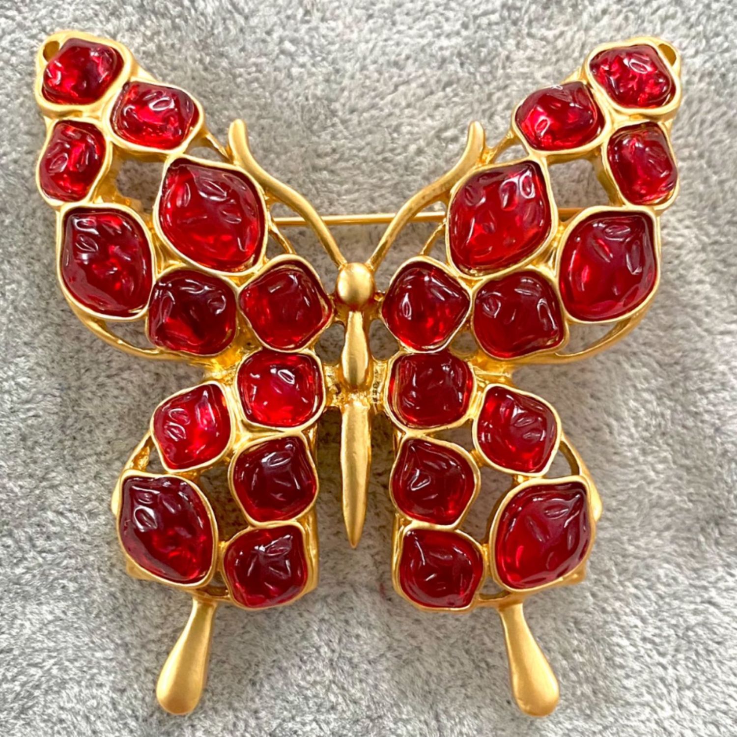 Винтаж: Брошь изумруд и рубин бабочка Trifari купить в интернет ...