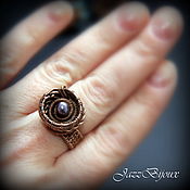 Серебряное кольцо   с  розой