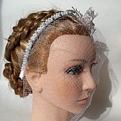 Свадебный салон handmade. Livemaster - original item The veil: Delicate roses and pearls on the rim.. Handmade.