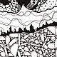 "Тихая ночь в горах" Черно-белый рисунок на бумаге, Картины, Екатеринбург,  Фото №1