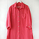 Coral Linen Shirt Dress, Dresses, Tomsk,  Фото №1