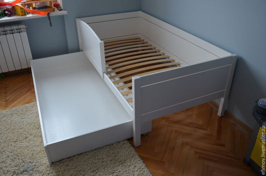 Купить Кроватка со съемным бортиком - белый, кроватка, детская мебель ...
