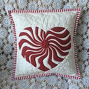 Quilted narrow bedspread - path- sachet on the bed