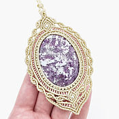 Украшения handmade. Livemaster - original item Pendant lepidolite pendant Natural stone Beige lilac pendant. Handmade.