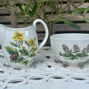 Винтаж ручной работы. Ярмарка Мастеров - ручная работа Винтаж: Royal Worcester  Herbs сливочник и сахарница Англия. Handmade.
