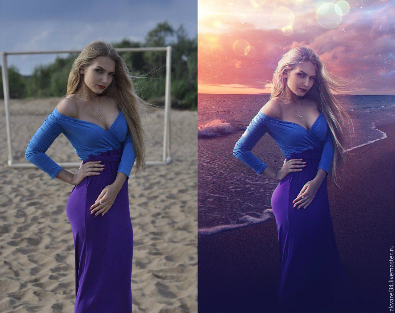 Фотомонтаж до и после