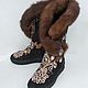 boots: Winter boots embroidered with mink fur. Felt boots. wool gifts. Online shopping on My Livemaster.  Фото №2